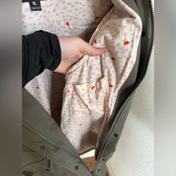 BETABRAND Women’s Morning Mess Chino Twill Green Utility Jacket Hooded - Size XL - Picture 5 of 15